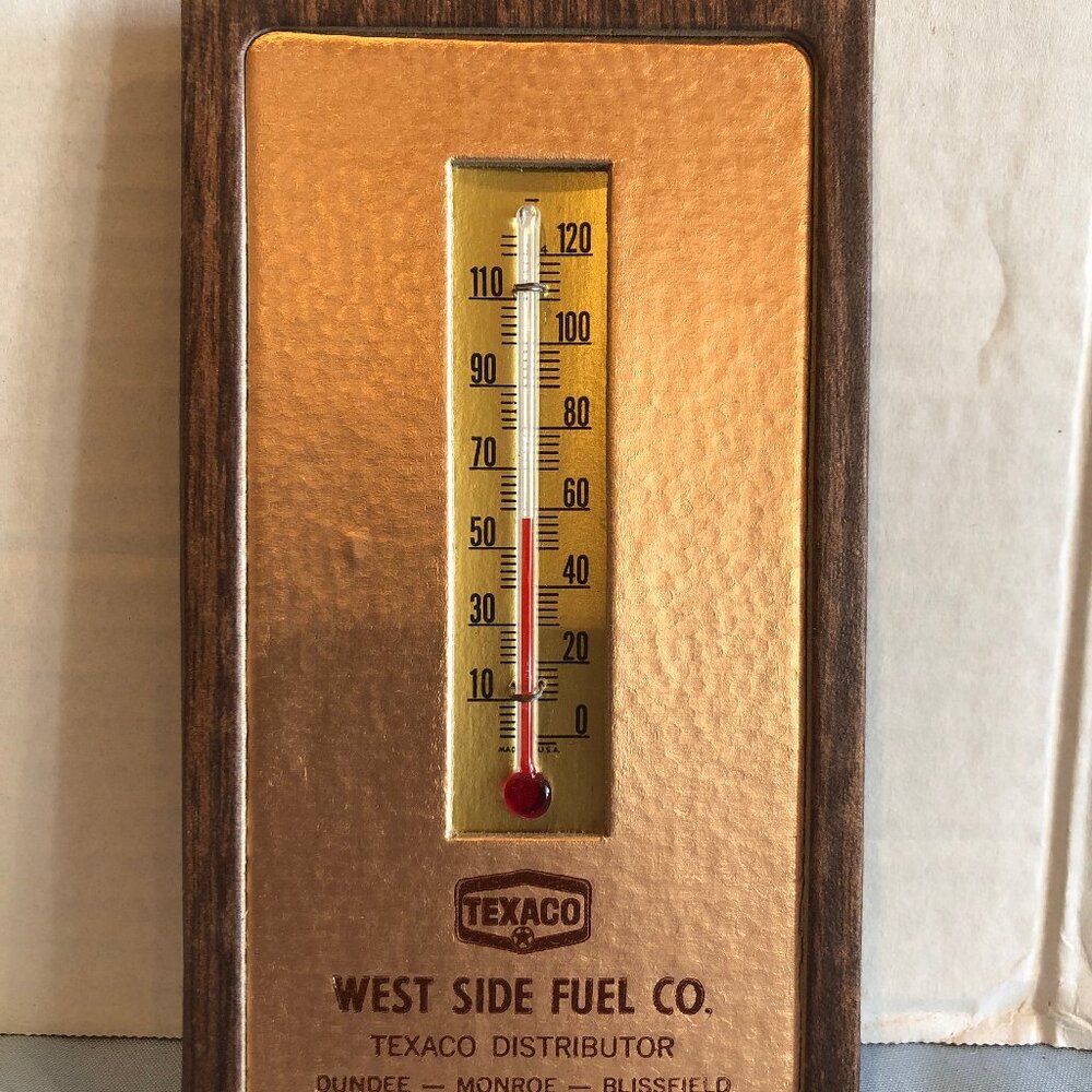 VINTAGE Texaco Distributor West Side Fuel Thermometer #F69